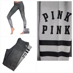 Victoria's Secret PINK leggings. Grey gradient color. Sz S. w/black "PINK" logo.